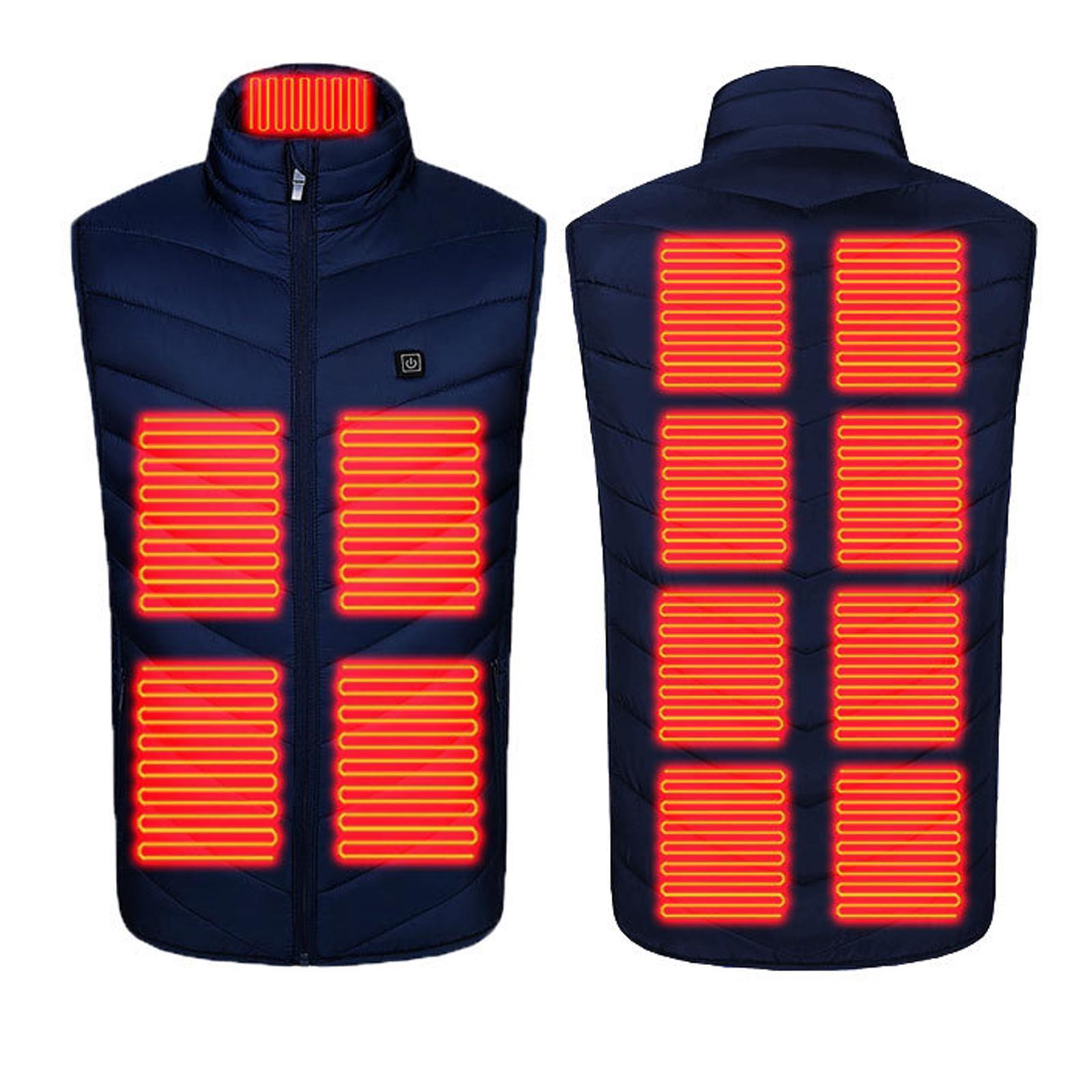 

Мужские и женские модные повседневные теплые жилеты с подогревом, однотонные XL