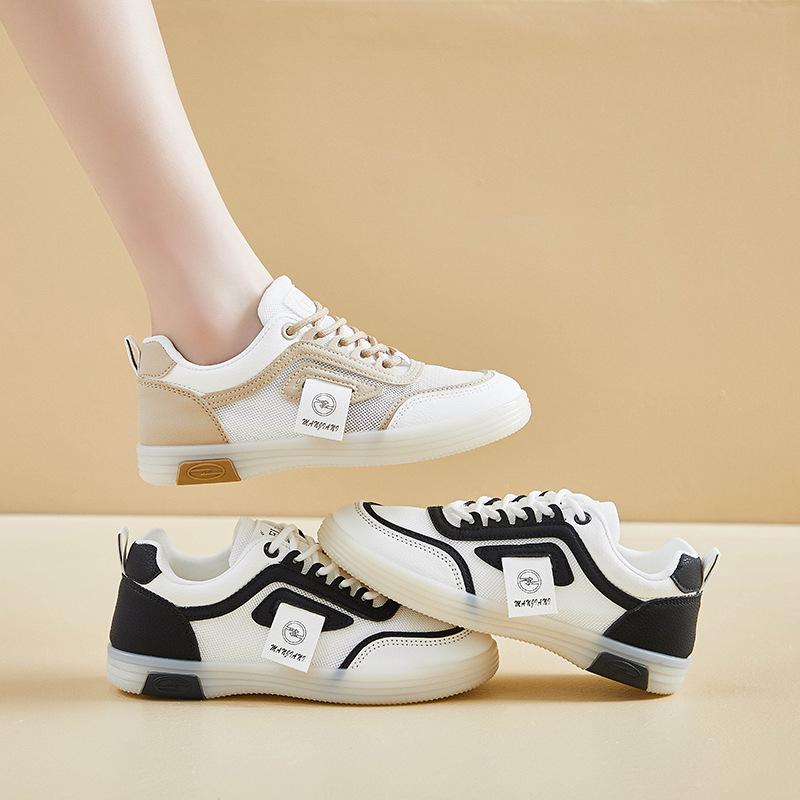 Women's Thick Soled Round Toe Mesh Lightweight Breathable Flat Shoes Are Comfortable Soft Casual Retro Sports Shoes