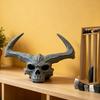 3D Printed Giant Skull Figurine Gothic Flame Giant Skull Statue Halloween Party Skull