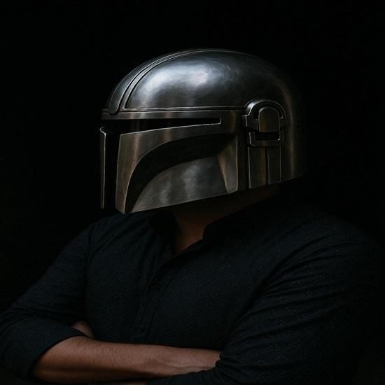 Helmet Replica  Authentic Chrome Steel Cosplay Helmet  Star Wars Beskar Inspired