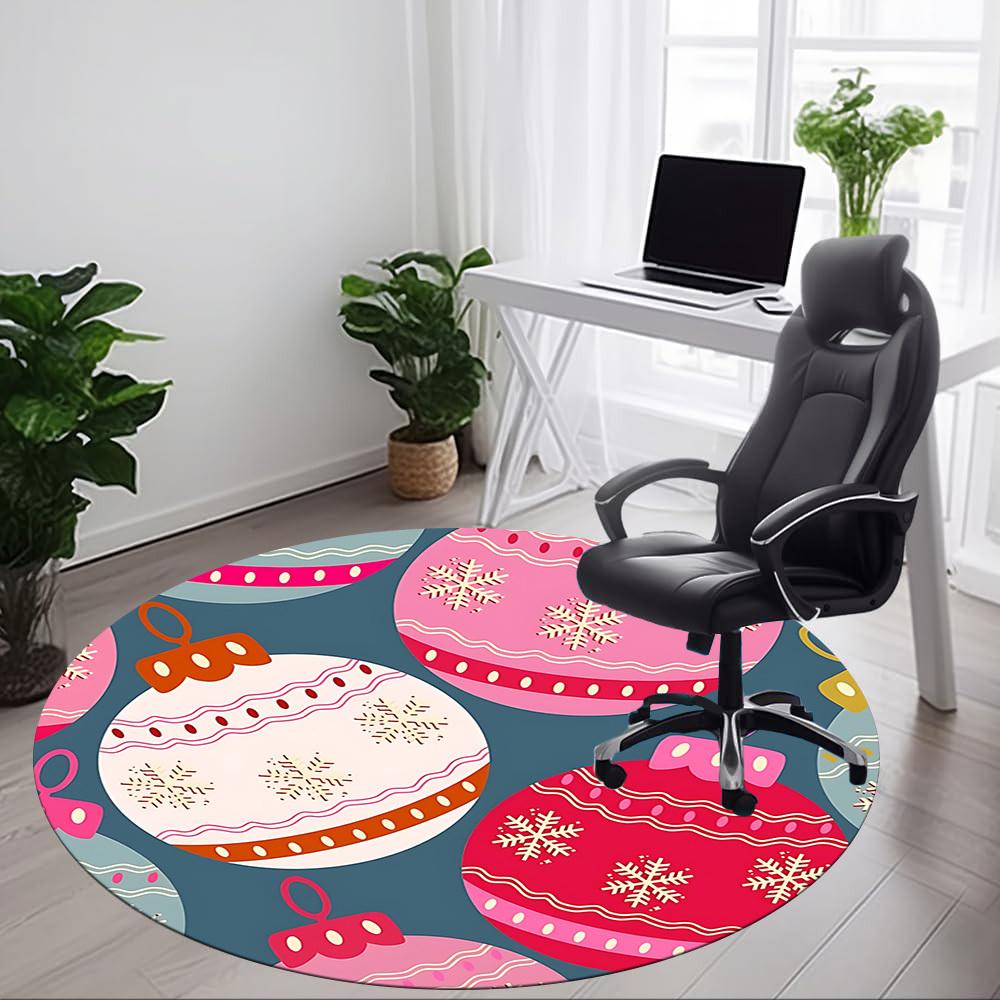 1pc Christmas ornaments Chair Carpet for Office, Non slip, Soft and Durable Office Rug for Interior Decoration