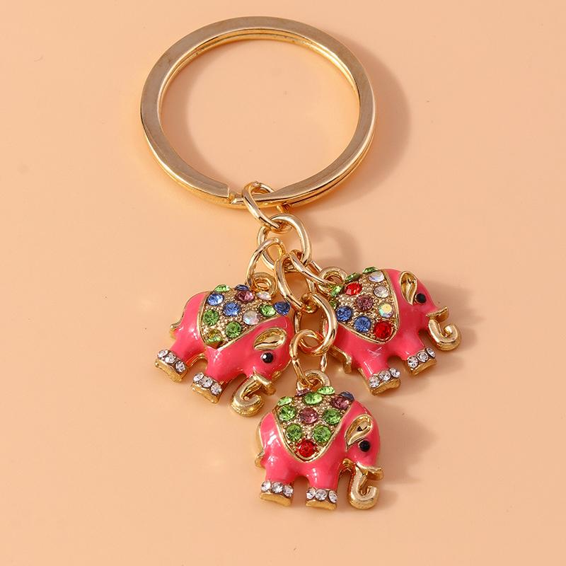 Pretty Enamel Cherry Keychain Flower Key Rings Pendants for Key Holder Women Girls Handbag Decor Handmade Jewelry Gifts