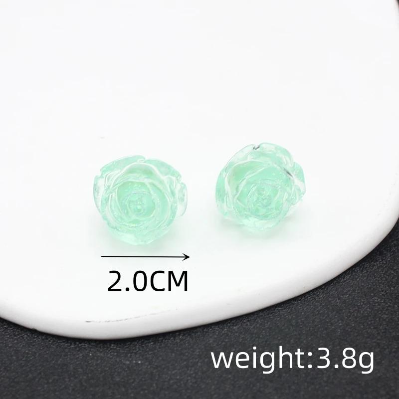 Resin Transparent 3D Flower Big Stud Earring for Women Personality Creative Lovely Simple Wedding Jewelry Girl Gift Brincos
