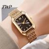 Modern Minimalist Watch Ladies Light Luxury Style Square Dial Steel Elegant Women Wristwatch Strap Embellishment for Office Party Date Night Quartz