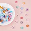 100Pcs 2 Styles Transparent/Opaque Acrylic Bead Frame Flower Mixed Color 14x14.5x3.5~4mm Hole: 1.5~1.6mm 50pcs/style