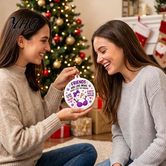 Beautiful Christmas Hanging Decor Funny Friendship Pendant, Durable Acrylic Ornament, Creative Xmas Office Holiday Party Ornament Tree Decorative