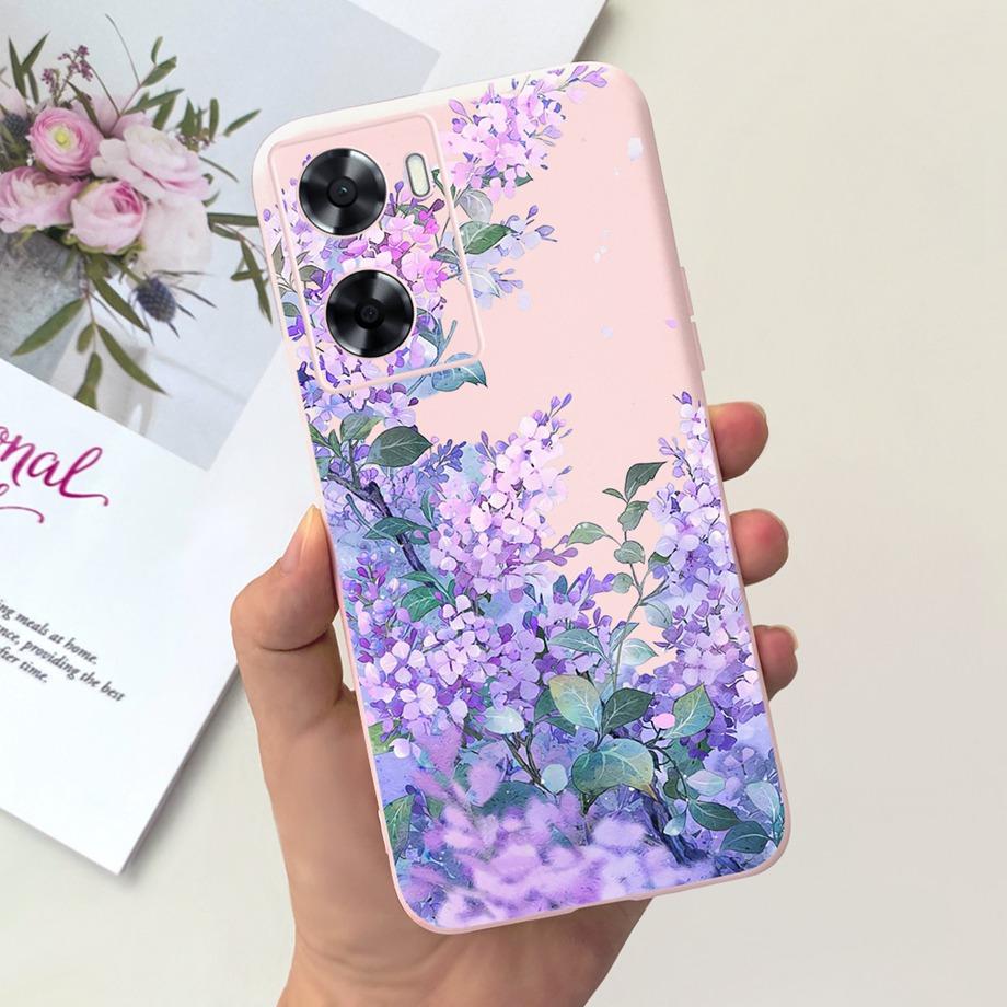 For OPPO A57 4G CPH2387 Case For OPPO A77 5G CPH2339 Soft Silicone Flower Phone Cover For OPPO A77S A57S A57e 2022 Funda TPU Bag