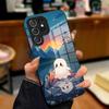 Cute Ghost Halloween Phone Case For Samsung A25 A13 A33 5G A54 A36 A35 A56 A52 A14 Shockproof Glass Cover