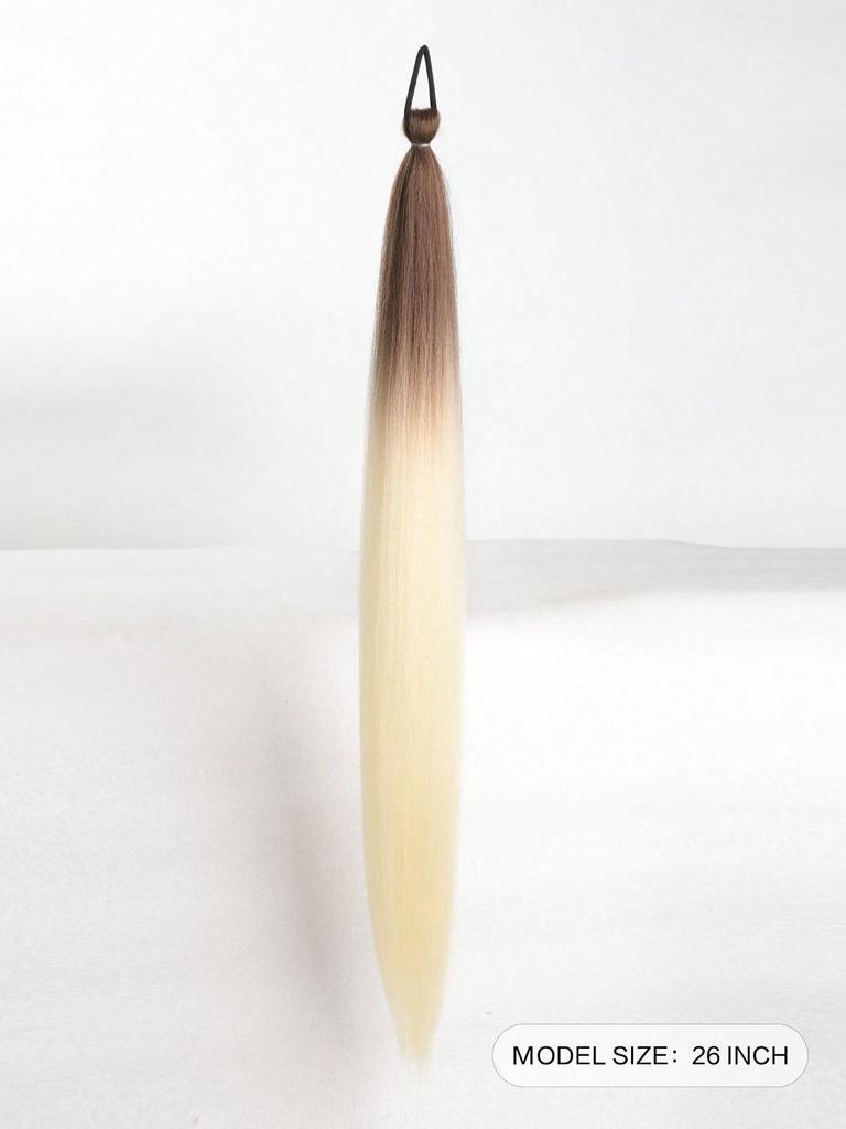 Synthetic Ponytail 1 Pack Braid Extension, Full of  Color Ponytail Extension, with Elastic Tie Straight Tube Sleek Wrap Extension Hair