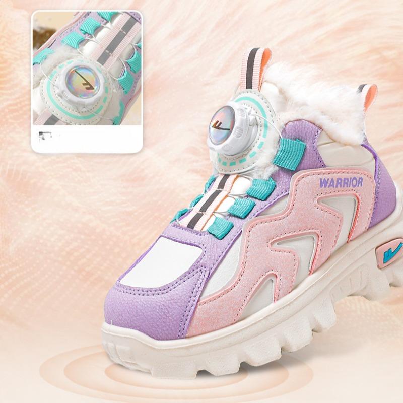 WARRIOR Children's Thickened Large Cotton Shoes 2023 Autumn and Winter New Boys' Velvet Sports Shoes Girls' Comfortable Winter Shoes