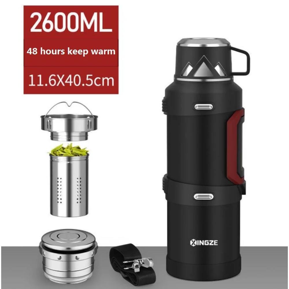 

Изолированная термос из нержавеющей стали 316, 1 л, 2 л, 3 л, кофейные кружки для путешествий на открытом воздухе, термовакуумная бутылка для воды, термокружка 2600ML