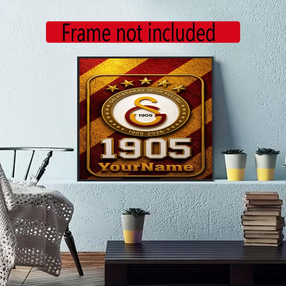 Galatasaray Personalized Name Round Diamond Painting Kit Diamond Embroidery Painting Rhinestones Mosaic Frameless Handwork Decoration Arts