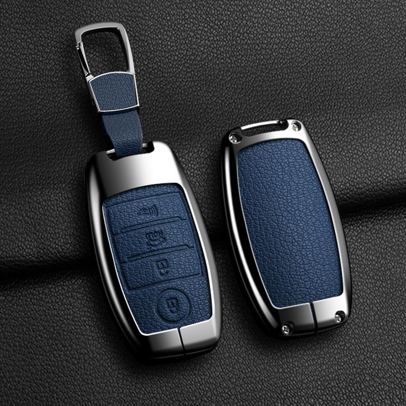 Zinc Alloy Leather Auto Shell Fob For Kia Optima Sorento Niro Soul Car Key Cover Case Holder For Kia KX3 KX5 K3S RIO Ceed Cerato