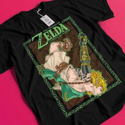 The Legend of Zelda T-shirt Link To The Past Funny Anime Black Shirt All Size AA187