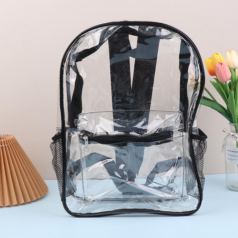 

Прозрачный ПВХ Рюкзак для фитнеса и спорта на открытом воздухе Повседневный дорожный рюкзак с видимым содержимым Летняя пляжная сумка для мобильного телефона Водонепроницаемый рюкзак чёрный