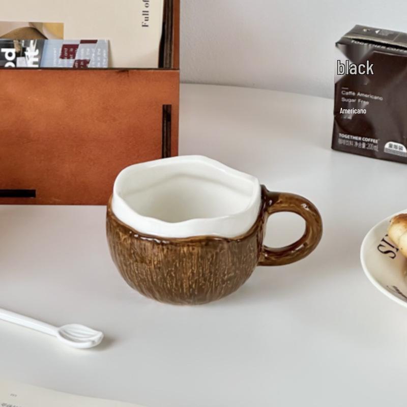 Coconut-Shaped Ceramic Mug 250ml: Breakfast, Tea, Coffee