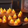 Samcos 24-Pack LED Candle Lights - Christmas Decorations, Halloween, Relaxing Light, Warm Color, Unscented, Flameless, Night Lights, Sleep Aid,