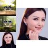 Adorable Sweet Fox Crystal Earrings For Women Fashionable Korean Style Jewelry
