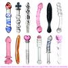 Crystal Glass Dildos Realistic Dildo Penis Glass Beads G-Spot Anal Butt Plug Erotic Sex toys for Woman Couples Adults