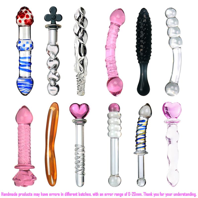 Crystal Glass Dildos Realistic Dildo Penis Glass Beads G-Spot Anal Butt Plug Erotic Sex toys for Woman Couples Adults