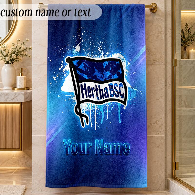 Beach Towelhertha Bsc Custom Name Text Personalized Soft Towel for Beach Pool Indoor Home Decor Gift