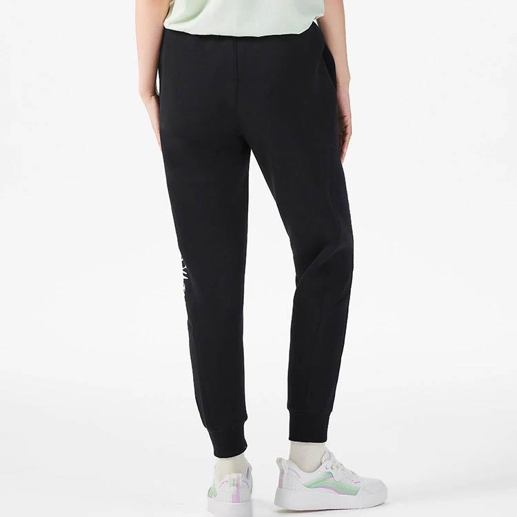 Li Ning Badfive Letter Print Cuffed Sports Pants Women Pants Black AKLS126-3