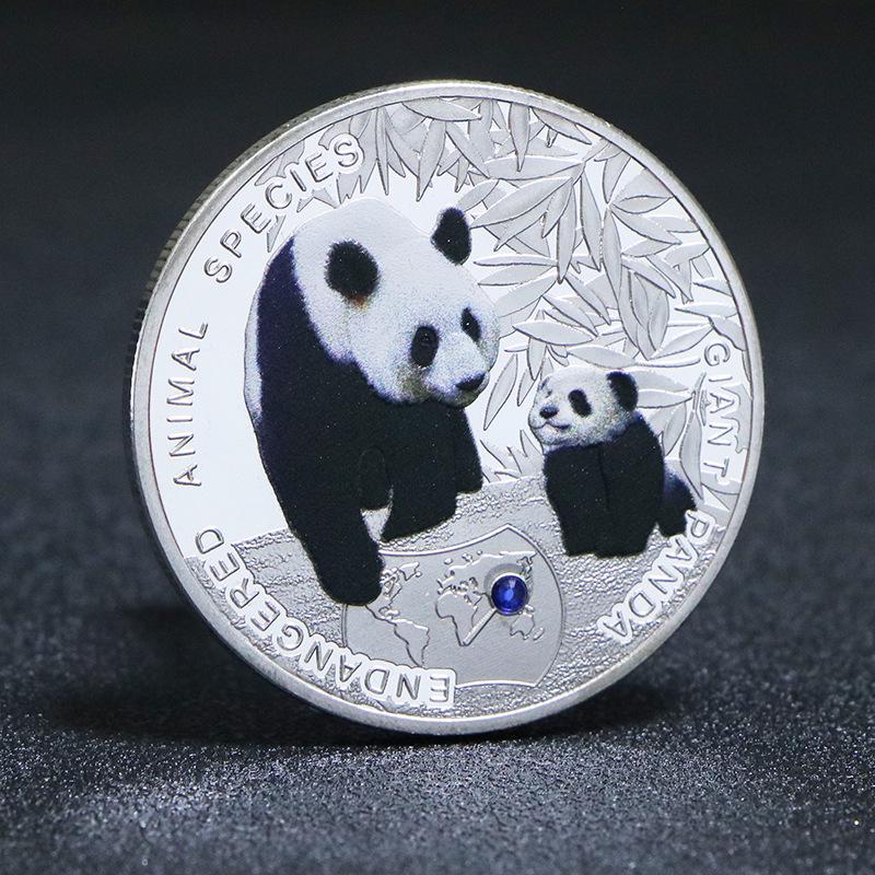 Zambia Wildlife Diamond-Studded Medal: Gorilla, Tiger, Blue Whale, Panda Souvenir Collection