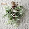 Künstlicher Mistelzweig, Weihnachtsdekoration zum Aufhängen, künstliche Mistelzweige mit Schleife, glitzernden Blättern, künstlicher Mistelzweig für Girlanden, Blumensträuße, Tür