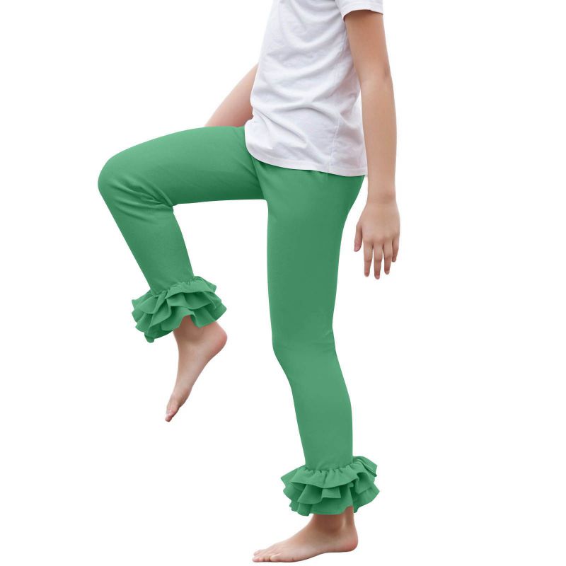 3-12 Years Kids Girls Dance Pants with Ruffled Hem Stage Performance Pants 11-12Y