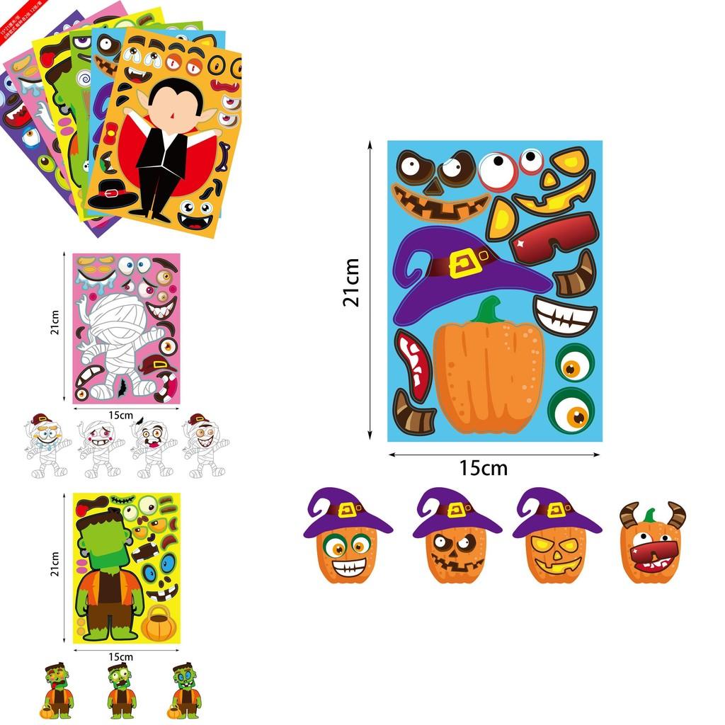 Adorable Xh061 Halloween Pumpkin Stickers For Creative Kids Decor And Crafts
