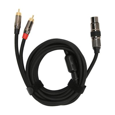 XLR Buchse auf Dual 2 RCA Stecker Kabel 3-polig Rauschabschirmung Vergoldete Stecker XLR auf Doppel-Cinch Y