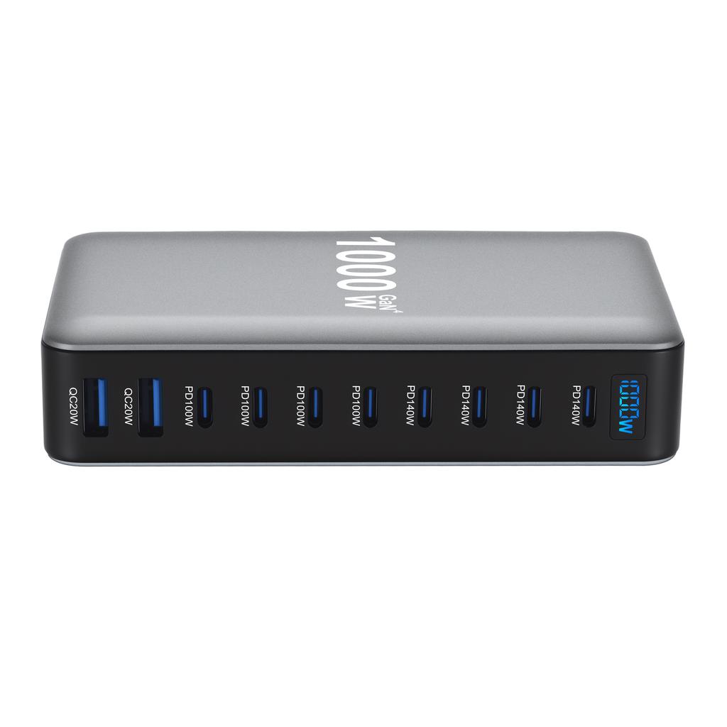 1000W Multi-Port Desktop-Ladegerät mit 8C2A Schnellladung, 200W Gesamtleistung für Laptops, Tablets und mehr - Neues Modell