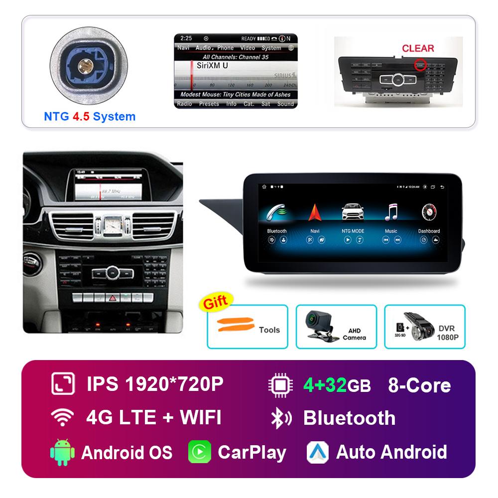 10.25 Inch for Mercedes Benz E Class W212 2009 - 2015 NTG 4.0 4.5 System Android Car Radio Multimedia Player GPS HD Touch Screen