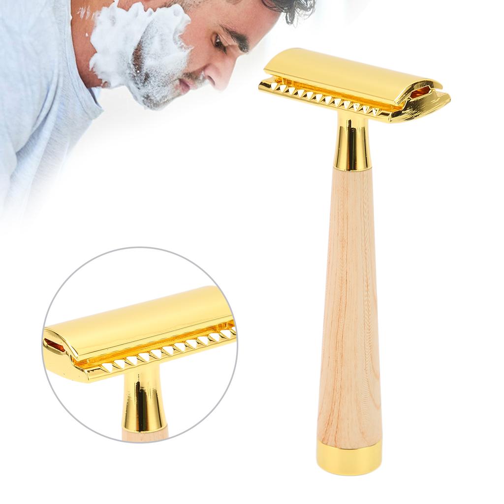 Tragbarer Doppelklingenrasierer Wiederverwendbarer Zinklegierung Waschbarer Sicherheitsrasierer für Zuhause Salon