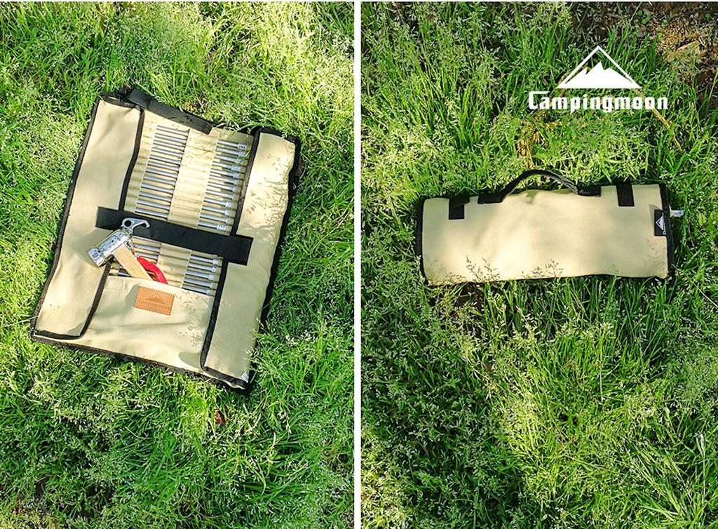 CAMPING MOON Geantă de depozitare pentru cuier din pânză Geantă de depozitare pentru cuier Cutie pentru cuier Geanta pentru cuier Poate stoca ciocanul și cuierul în același timp Max 35 cm Compatibil B-135
