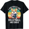 I Just Really Love Volleyball and Corgis Funny Vintage Sport T-Shirt