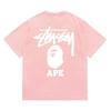 Tricou Bumbac Classic cu Imprimeu Ape Lightning Unisex Mânecă Scurtă Croială Largă Îmbrăcăminte Casual