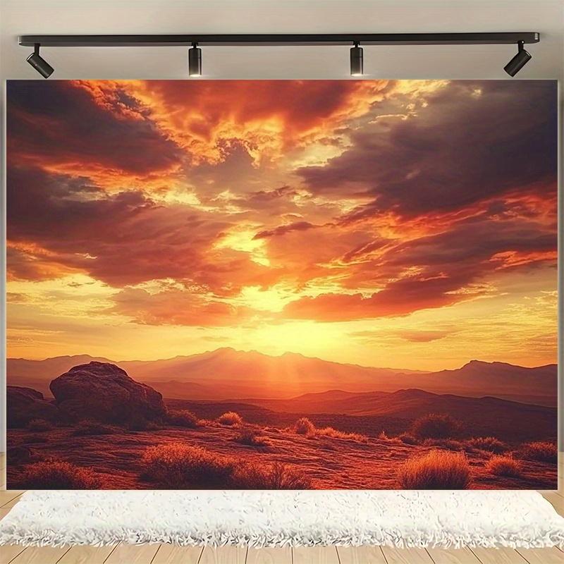 Westlicher Sonnenuntergang und Wüstenlandschaft Fotografie Hintergrundtuch geeignet für Indoor- und Outdoor-Partybanner