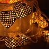 Metal Heart Led Lights - 4 Meter, 14 LED Warm Yellow Heart Shape Lights for Decoration, Decorations Lights