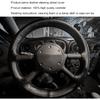 Genuine Leather Steering Wheel Cover, 15 Inches Breathable Stitch On Wrap Steering Wheel Cover, Anti-Slip Auto Wheel DIY Sewing Protector With Needle