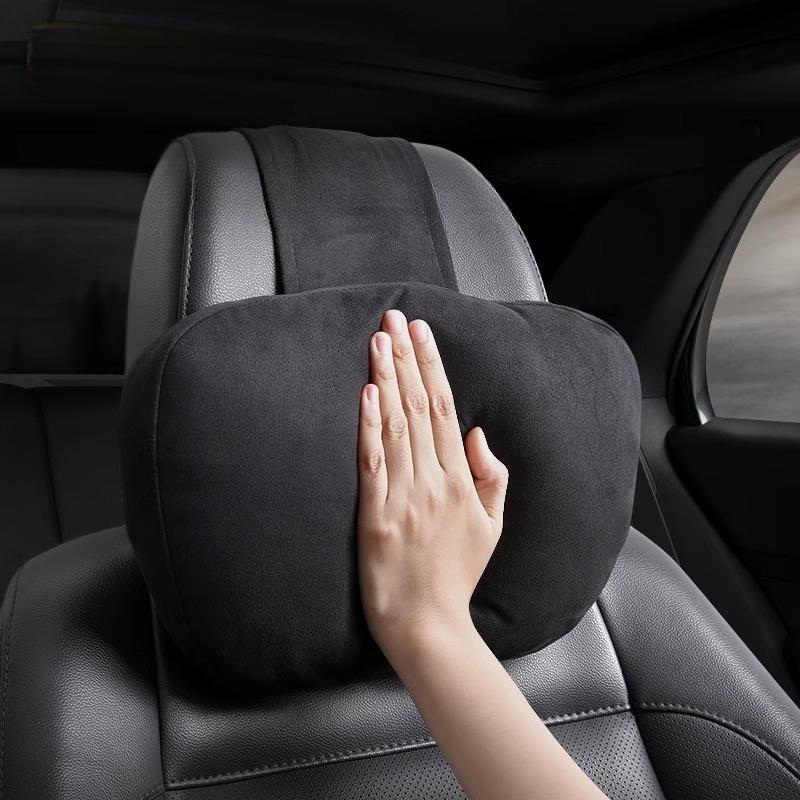 2Pcs Top Quality Suede Car Headrest Neck Support Seat Soft Universal Adjustable Car Pillow Neck High Resilience Rest Cushion