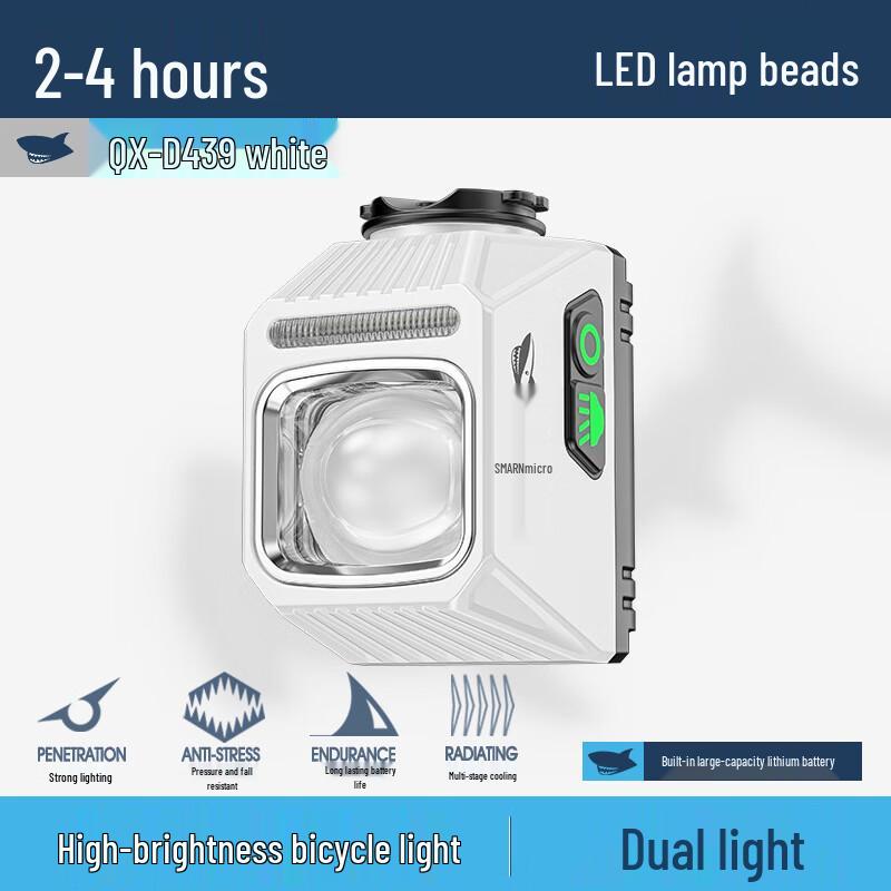 

Smiley Shark Mini Wide-beam Rechargeable Bicycle Light