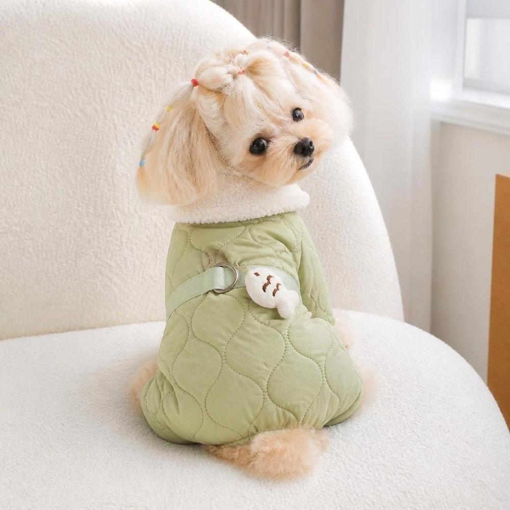Plush Dog Warm Clothes Windproof Dog Bodysuit Fashion Pet Clothes Cat