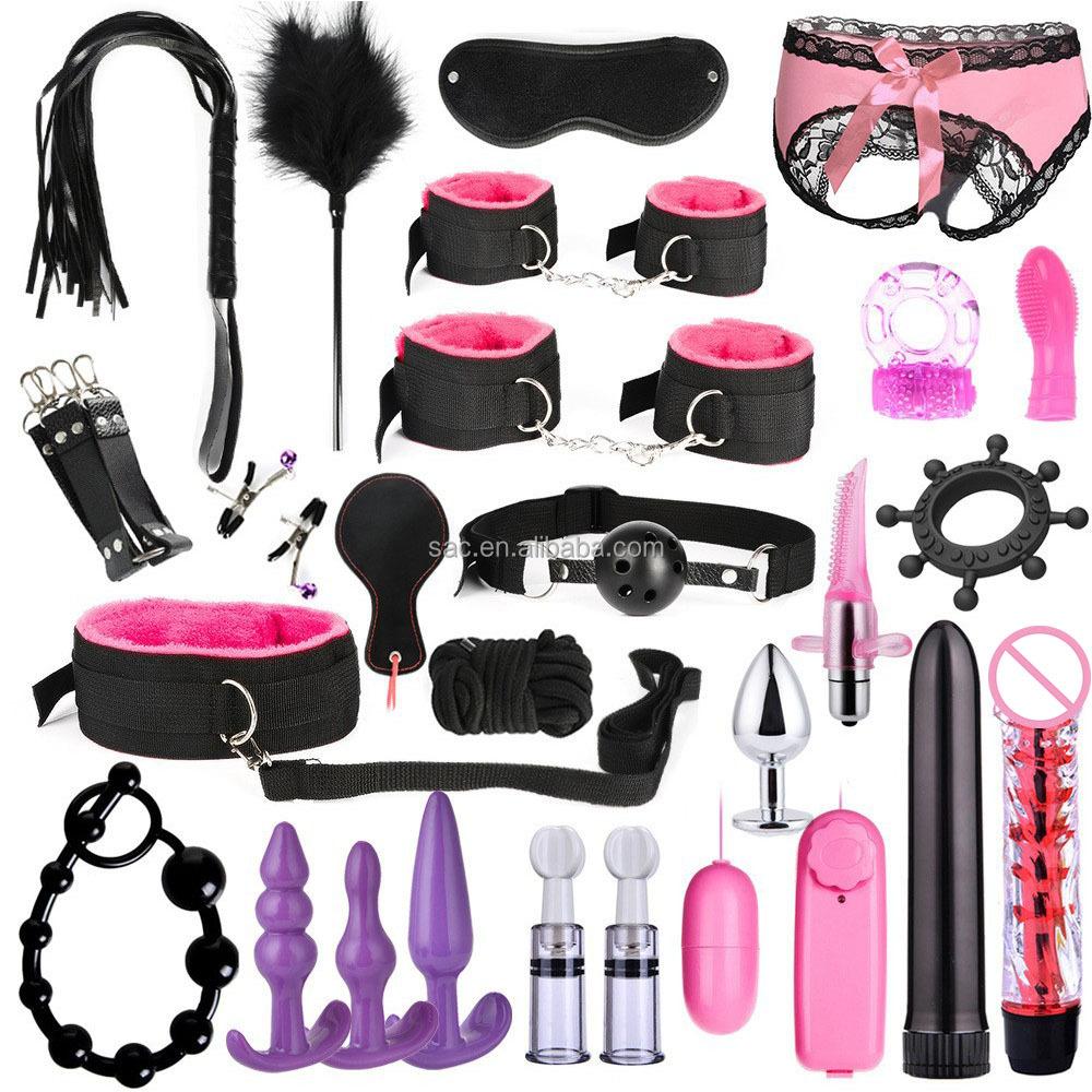 SacKnove Soft Nylon Luxury 26pcs Alternative Set Implementos De Tied Gear Sex Toys Restraint Bondage Kit for Adult