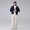 Kappa 1916 Series Vintage Casual Hooded Cardigan Knit Zip Sweatshirt Women outerwear Dark-Night-Blue Black K0E82MK20