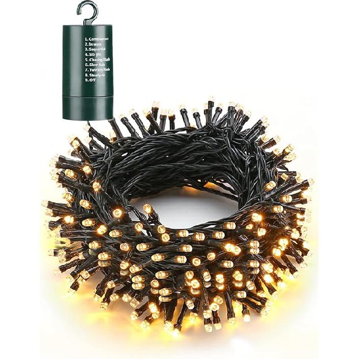 Flacchi Multi-Color Christmas Lights, 66 Ft 200 LED Battery Operated String Lights Waterproof 8 Modes & Auto Timer Mini Lights for Xmas Decorations,