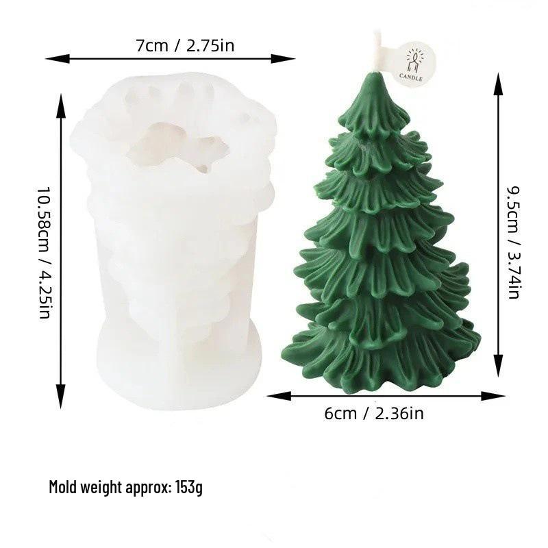Silikonová forma na svíčku Vánoční strom z cedru pro DIY aromaterapii a sváteční dekoraci