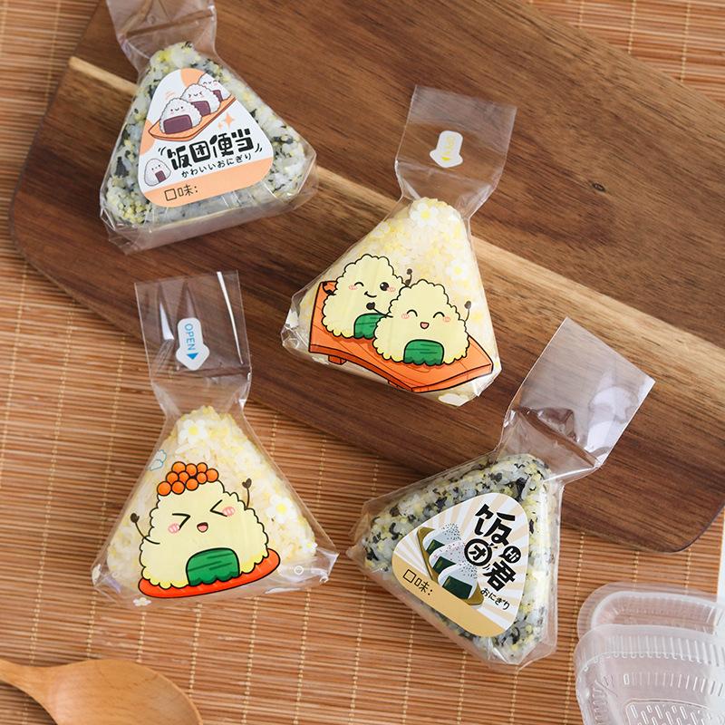 50 Pezzi Cartoni Animati Giapponesi Carini Per Sacchetto Confezionamento Palla di Riso Triangolare Sacchetto per Onigiri Sushi con Nori Stampo per Preparare Sushi Accessorio Bento