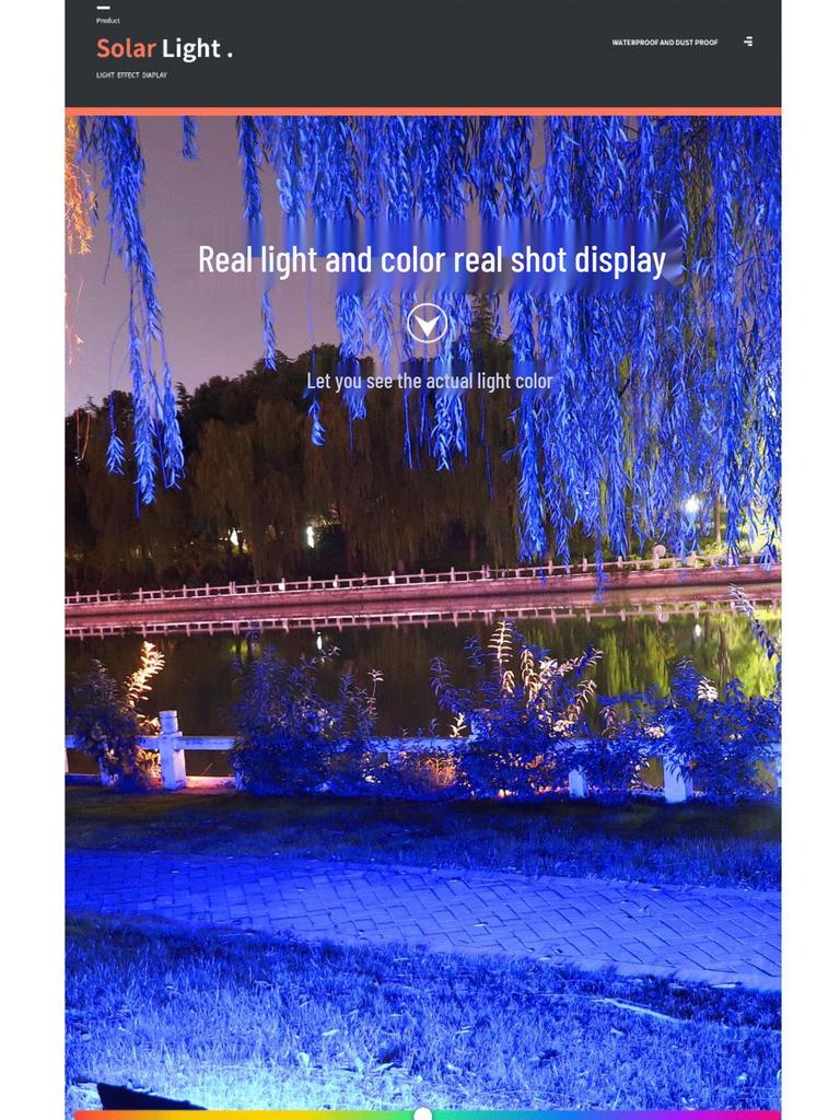 Cross-border RGB Seven-Color Outdoor Solar Landscape Lights for Park, Hotel, and Villa.