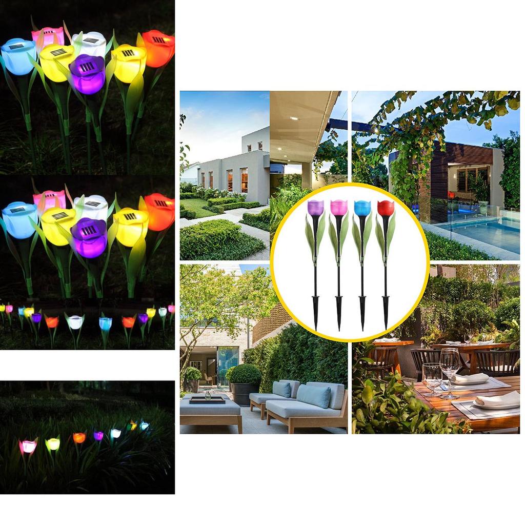 Solar Tulip Lawn Light With Ip44 Protection Long-lasting 16 Hour Illumination